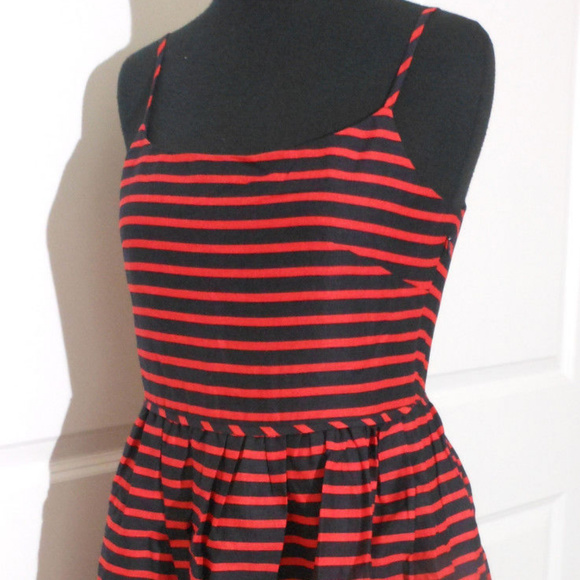 J CREW Stripe Linen Cotton Sundress 2 NWT RED/NAVY - Picture 4 of 7